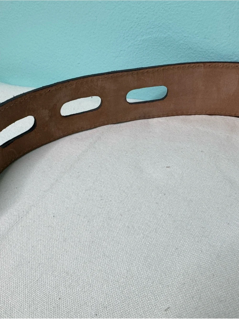 Fendi Dark Brown Suede Belt with Brass Knob and Silver Hardware